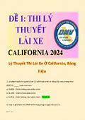 Bài Thi Lý Thuyết Lái Xe Tại California 2024 Terbaru